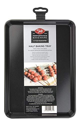 Tala Performance Backblech, Professionelles Karbonstahl mit Eclipse Antihaftbeschichtung, Ideal zum Backen und Braten, 25 x 18 x 2 cm, Schwarz von Tala