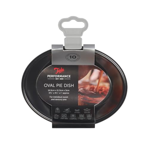 Tala Premium Performance Eclipse Antihaft-Ovaler Tarte-Plat, 13,5 x 10 x 2,5 cm; Perfekt für traditionelle süße oder herzhafte Einzeltartes von Tala