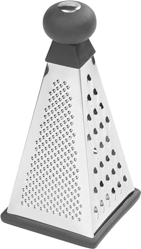 Tala Pyramidenreibe aus Edelstahl, 4-seitige Handkastenreibe zum Schneiden, Reiben, Zester und Zerkleinern von Käse, Gemüse und anderen Lebensmitteln, mit Griff und rutschfestem Boden von Tala