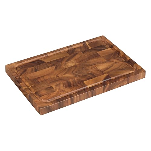 Tala Rechteckiges Hirnholzbrett mit Saftrille, lackiertes Akazienholzbrett, ideal zum Hacken, Schnitzen und Servieren aller Lebensmittel und perfekt zum Präsentieren, Maße: 42 x 2 x 3 cm Tala Rechteckiges Hirnholzbrett mit Saftrille, lackiertes Akazienholzbrett, ideal zum Hacken, Schnitzen und Servieren aller Lebensmittel und perfekt zum Präsentieren, Maße: 42 x 2 x 3 cm von Tala