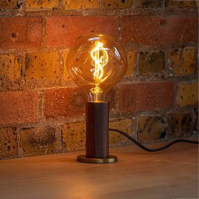 Tala Tischleuchte Knuckle, Globelampe klar, Walnuss von Tala