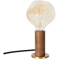 Tala - Walnut Knuckle Tischleuchte, Walnuss / Messing inklusive Voronoi I LED-Leuchtmittel E27 2W, Ø 12,5 cm, transparent grau von Tala