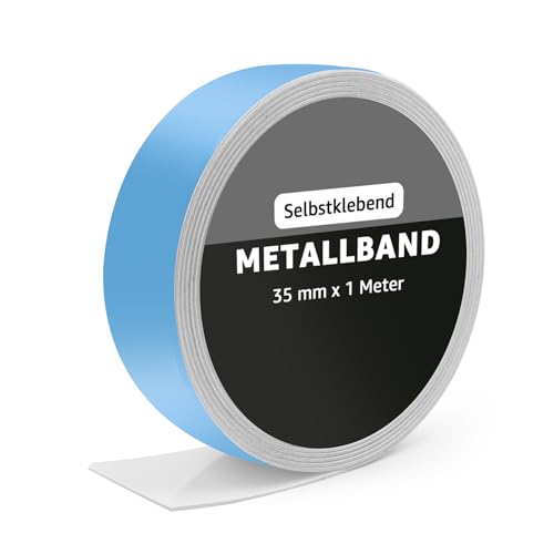 Metallband selbstklebend für Tonies Figuren Regale Ferroband Magnetband für Magnete Eselbstklebend isenband Stahlband (35 mm, 1 M) von Taladad