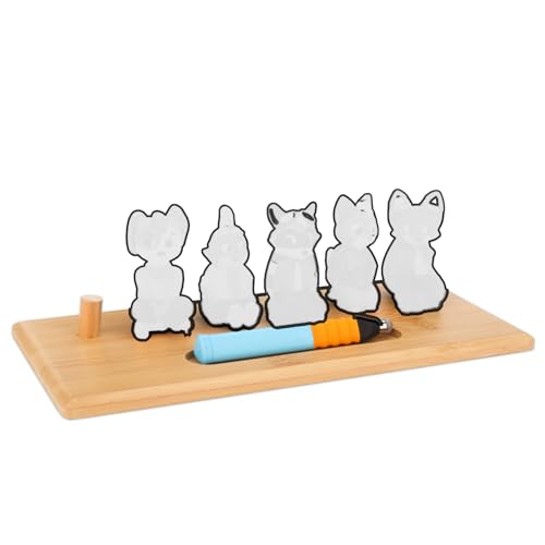 Taladad Regal Kompatibel mit Edurino Figur Edurino Zubehör Aufbewahren von Figuren und Stift Platz für bis zu 6 Figuren und 1 Stift Organizer Kinder (Natural) von Taladad