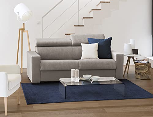 Talamo Italia 2Sitzer Sonia Schlafsofa,Wohnzimmersofa,Made in Italy,Drehbare Öffnung mit Matratze und Netz inklusive,mit verstellbaren Kopfstützen und Standardarmlehnen,cm: 180x95h85, Farbe Taubengrau von Talamo Italia