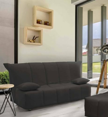 Talamo Italia - 3-Sitzer Schlafsofa Allegra, Sofa mit Trolley-Öffnung aus gepolstertem Stoff, Kissen inklusive, 100% Made in Italy, 165 x 90 x 85 cm, Grau Talamo Italia - 3-Sitzer Schlafsofa Allegra, Sofa mit Trolley-Öffnung aus gepolstertem Stoff, Kissen inklusive, 100% Made in Italy, 165 x 90 x 85 cm, Grau von Talamo Italia