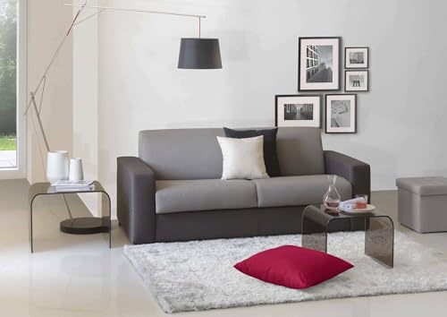 Talamo Italia - 3-Sitzer Schlafsofa Alicia, drehbares Sofa aus gepolstertem Stoff, schmale Armlehnen, 100 % Made in Italy, 200 x 95 x 90 cm, Grau und Anthrazit Talamo Italia - 3-Sitzer Schlafsofa Alicia, drehbares Sofa aus gepolstertem Stoff, schmale Armlehnen, 100 % Made in Italy, 200 x 95 x 90 cm, Grau und Anthrazit von Talamo Italia