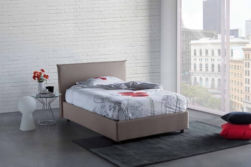 Talamo Italia - Ashasa Doppelbett, Bettkasten mit Stoffbezug, 100 % Made in Italy, Öffnung vorne, geeignet für Matratze 120 x 190 cm, taubengrau Talamo Italia - Ashasa Doppelbett, Bettkasten mit Stoffbezug, 100 % Made in Italy, Öffnung vorne, geeignet für Matratze 120 x 190 cm, taubengrau von Talamo Italia