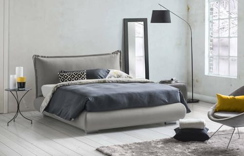 Talamo Italia - Doppelbett Ilenia, Bettkasten mit Stoffbezug und Kopfteil, 100 % Made in Italy, Öffnung vorne, geeignet für Matratzen 160 x 190 cm, Grau Talamo Italia - Doppelbett Ilenia, Bettkasten mit Stoffbezug und Kopfteil, 100 % Made in Italy, Öffnung vorne, geeignet für Matratzen 160 x 190 cm, Grau von Talamo Italia