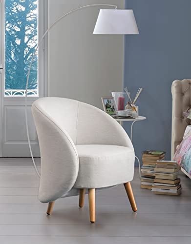 Talamo Italia - Lounge-Sessel Annarella, Design-Sessel für das Wohnzimmer, 100% Made in Italy, Relaxsessel aus gepolstertem Stoff, Cm 70x60h80, Grau von Talamo Italia