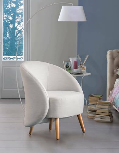 Talamo Italia - Annarella-Sessel, Design-Loungesessel, 100 % Made in Italy, Relaxsessel aus gepolstertem Stoff, 70x60h80 cm, Grau von Talamo Italia