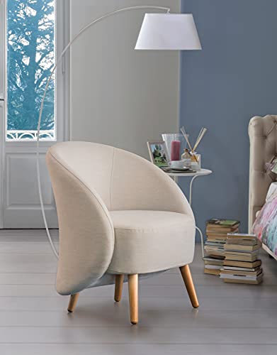 Talamo Italia - Lounge-Sessel Annarella, Design-Sessel für das Wohnzimmer, 100% Made in Italy, Relaxsessel aus gepolstertem Stoff, Cm 70x60h80, Turteltaube von Talamo Italia