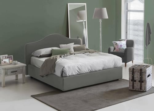 Talamo Italia - Doppelbett Isotta, Bettkasten mit Stoffbezug, 100 % Made in Italy, Öffnung vorne, geeignet für Matratzen 160 x 200 cm, Grau Talamo Italia - Doppelbett Isotta, Bettkasten mit Stoffbezug, 100 % Made in Italy, Öffnung vorne, geeignet für Matratzen 160 x 200 cm, Grau von Talamo Italia