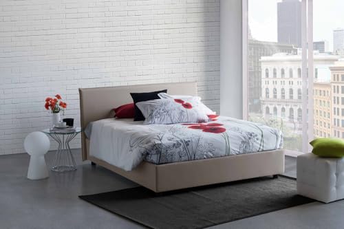 Talamo Italia - Doppelbett Azue, Bettkasten aus Stoff, Öffnung vorne, geeignet für Matratze 140x190 cm, 100 % Made in Italy, taubenGrau Talamo Italia - Doppelbett Azue, Bettkasten aus Stoff, Öffnung vorne, geeignet für Matratze 140x190 cm, 100 % Made in Italy, taubenGrau von Talamo Italia