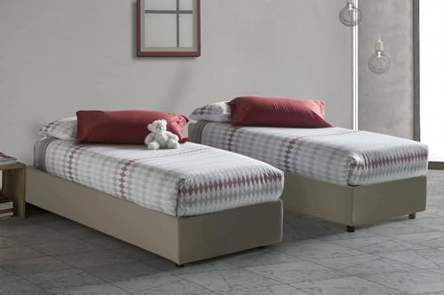Talamo Italia Einzelbett Diletta, Bett mit Bezug aus Kunstleder, 100% Made in Italy, seitliche Öffnung, geeignet für Matratze 80 x 190 cm, Taupe Talamo Italia Einzelbett Diletta, Bett mit Bezug aus Kunstleder, 100% Made in Italy, seitliche Öffnung, geeignet für Matratze 80 x 190 cm, Taupe von Talamo Italia