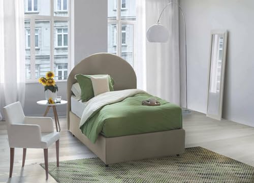 Talamo Italia - Einzelbett Giorgia, Bettkasten mit Kunstlederbezug, 100 % Made in Italy, seitliche Öffnung, geeignet für Matratze 80 x 190 cm, Taupe Talamo Italia - Einzelbett Giorgia, Bettkasten mit Kunstlederbezug, 100 % Made in Italy, seitliche Öffnung, geeignet für Matratze 80 x 190 cm, Taupe von Talamo Italia