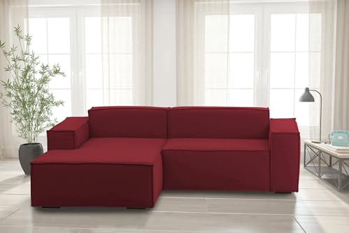 Talamo Italia - Sofa mit Halbinsel Nadia, modulares 2-Sitzer-Sofa mit linker Halbinsel, Stoffsofa, 100 % Made in Italy, 220 x 170 x 70 cm, Rot Talamo Italia - Sofa mit Halbinsel Nadia, modulares 2-Sitzer-Sofa mit linker Halbinsel, Stoffsofa, 100 % Made in Italy, 220 x 170 x 70 cm, Rot von Talamo Italia