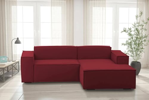 Talamo Italia - Sofa mit Halbinsel Patrizia, modulares 2-Sitzer-Sofa mit rechter Halbinsel, Stoffsofa, 100 % Made in Italy, 220 x 170 x 70 cm, Rot Talamo Italia - Sofa mit Halbinsel Patrizia, modulares 2-Sitzer-Sofa mit rechter Halbinsel, Stoffsofa, 100 % Made in Italy, 220 x 170 x 70 cm, Rot von Talamo Italia