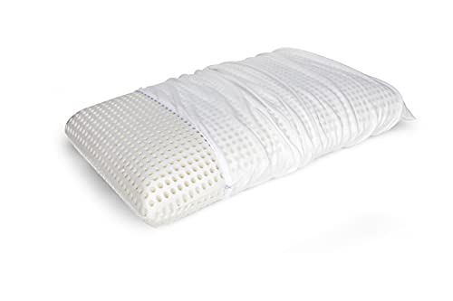 Talamo Italia Kissen für das Bett, 100% Made in Italy, Abnehmbares "Seifen"-Kissen aus perforiertem Memory-Schaum, hypoallergen und atmungsaktiv, 70x40xh16 cm. von Dmora