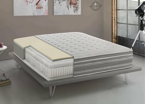 Talamo Italia - Luisa-Doppelmatratze, orthopädisch aus Memory-Schaum und Taschenmikrofedern, 100 % Made in Italy, milbenhemmend und hypoallergen, 120 x 190 x 37 cm Talamo Italia - Luisa-Doppelmatratze, orthopädisch aus Memory-Schaum und Taschenmikrofedern, 100 % Made in Italy, milbenhemmend und hypoallergen, 120 x 190 x 37 cm von Talamo Italia