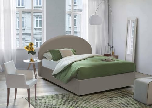 Talamo Italia - Consolata Doppelbett, Bettkasten mit Kunstlederbezug, 100 % Made in Italy, Öffnung vorne, inklusive Matratze 160 x 190 cm, Taupe Talamo Italia - Consolata Doppelbett, Bettkasten mit Kunstlederbezug, 100 % Made in Italy, Öffnung vorne, inklusive Matratze 160 x 190 cm, Taupe von Talamo Italia