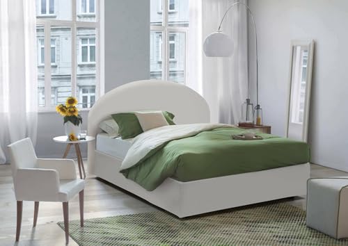 Talamo Italia - Consolata Doppelbett, Bettkasten mit Kunstlederbezug, 100 % Made in Italy, Öffnung vorne, inklusive Matratze 160 x 190 cm, Weiß Talamo Italia - Consolata Doppelbett, Bettkasten mit Kunstlederbezug, 100 % Made in Italy, Öffnung vorne, inklusive Matratze 160 x 190 cm, Weiß von Talamo Italia
