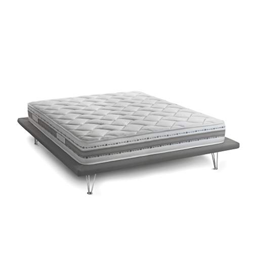 Talamo Italia Matratze Gold Quadrat und eine Hälfte, Made in Italy, Herausnehmbare Matratze aus Memory Foam und Waterfoam, Anti-Milben und Hypoallergen, cm 120x190 h21 von Talamo Italia