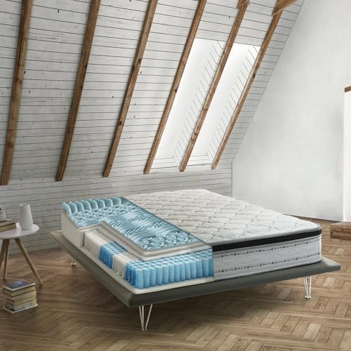 Talamo Italia - Doppelmatratze Amalia, abnehmbarer Bezug aus Memory Foam+Gel und Taschenfedern, 100 % Made in Italy, milbenhemmend und hypoallergen, 120 x 200 x 27 cm Talamo Italia - Doppelmatratze Amalia, abnehmbarer Bezug aus Memory Foam+Gel und Taschenfedern, 100 % Made in Italy, milbenhemmend und hypoallergen, 120 x 200 x 27 cm von Talamo Italia