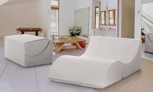 Talamo Italia - Annabella Klappbett, Hocker, der in ein Doppelbett umgewandelt werden kann, Chaiselongue aus Öko-Leder, 100 % Made in Italy, 100 x 200 x 70 cm, Weiß Talamo Italia - Annabella Klappbett, Hocker, der in ein Doppelbett umgewandelt werden kann, Chaiselongue aus Öko-Leder, 100 % Made in Italy, 100 x 200 x 70 cm, Weiß von Talamo Italia