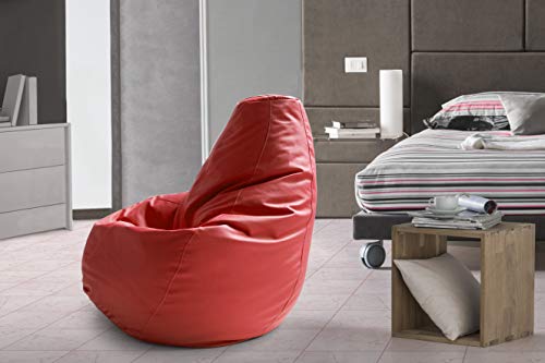 Talamo Italia - Puff Annachiara, Puff-Tasche, 100% Made in Italy, Sitzsack aus Kunstleder, Cm 70x70h110, Rot von Talamo Italia