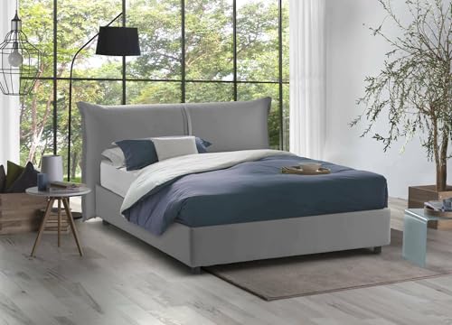 Talamo Italia - Doppelbett Clelia, 100% Made in Italy, Frontöffnung, inklusive Matratze 160 x 190 cm, Grau von Talamo Italia