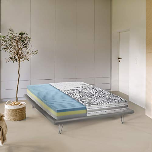 Talamo Italia Single Energy Matratze, Made in Italy, Herausnehmbare Matratze aus Memory Foam und Waterfoam, Anti-Milben und Hypoallergen, cm 80x190 h22 von Talamo Italia