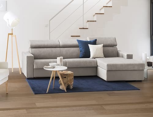 Talamo Italia Sonia Eck-Schlafsofa, Made in Italy, Drehbare Öffnung mit Matratze und Netz inklusive, mit Halbinsel mit Stauraum links, mit Standardarmlehnen, Cm: 280x95h85, Farbe Taubengrau von Talamo Italia