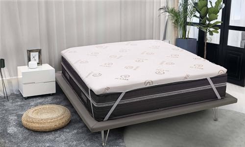 Talamo Italia Topper Plus Quadrat und eine Hälfte, Made in Italy, Topper erneuert Mterasso aus Memory Foam und Kupferfasern, Anti-Milben und Hypoallergen, cm 120x190 h5 von Talamo Italia