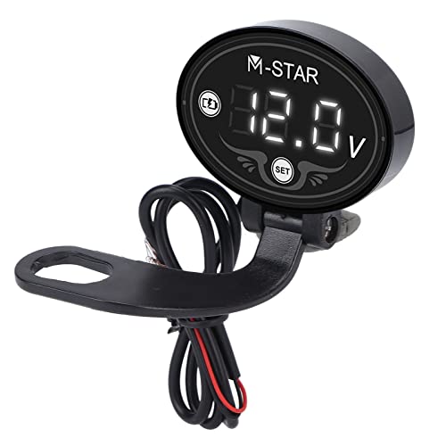 Talany LED-Voltmeter für Motorräder, intelligenter 9-24-V-Batteriemonitor Motorräder zur Lenkerhalterung, Talany4xKrCjY von Talany