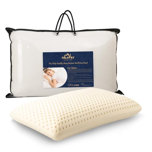 Talalay 100% natuurlijk Premium Latex Kissen, helpt bij het verlichten Van druk, nek- en schouderpijn, Geen giftige traagschuimchemicaliën, Perfect pakket Beste Cadeau (Queen(1 Pack), Mittel) von Talatex