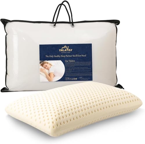 Talalay 100% natuurlijk Premium Latex Kissen, helpt bij het verlichten Van druk, nek- en schouderpijn, Geen giftige traagschuimchemicaliën, Perfect pakket Beste Cadeau (Standard(1 Pack), Firma) von Talatex