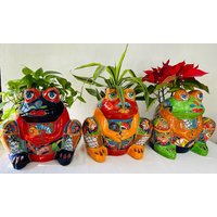 Talavera-Blumentopf in Form Eines Frosches von TalaveraPotteryArt