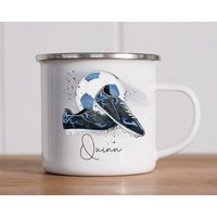 Personalisierte Fußballschuhe Emaille Becher, Geschenk Für Kinder, Kinderbecher, Emaillebecher, Zinnbecher, Unzerbrechlicher Becher von Talbotandcoshop