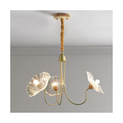 TaleTre 3-flammige Hängelampe in Blattform, moderne Hängelampe aus Klarglas mit Blumen, Vintage, Bauernhaus, für Eingangsbereich, Esszimmer, Küche, Restaurant TaleTre 3-flammige Hängelampe in Blattform, moderne Hängelampe aus Klarglas mit Blumen, Vintage, Bauernhaus, für Eingangsbereich, Esszimmer, Küche, Restaurant von TaleTre