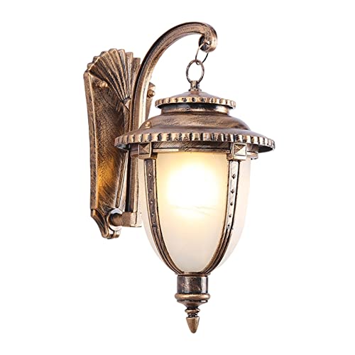 TaleTre Außenwandleuchte Industrial Vintage Wasserdichte Wandleuchte aus Aluminium Bronze mit klarem Glasschirm für Veranda, Garten und Wohnzimmer von TaleTre