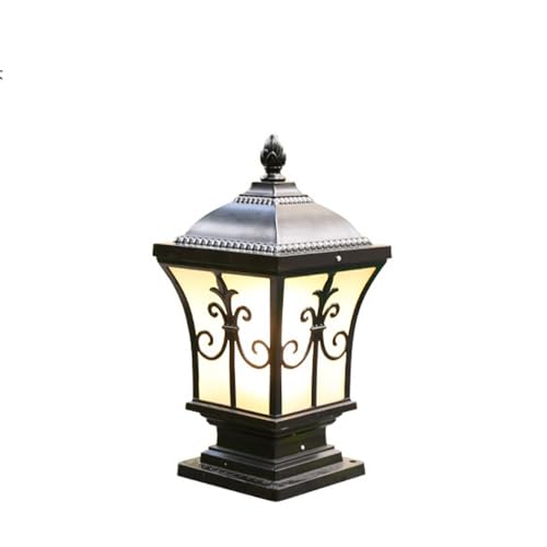 TaleTre KCEYANB Außenleuchte mit Powered Fencepost – Europäischer Retro-Stil, wasserdicht, E27, für Garten, Terrasse und Hof, 46 cm von TaleTre