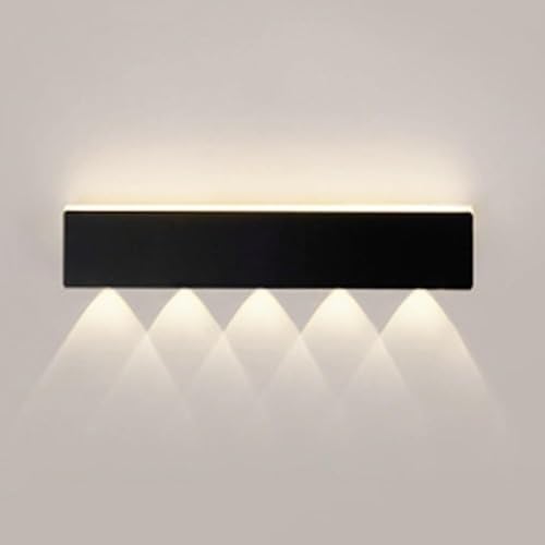 TaleTre Moderne Wandleuchte, schwarz, kabelgebunden – LED-Wandleuchte mit langem Band für die Dekoration von Haus und Büro (40 cm) von TaleTre