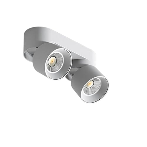 TaleTre Moderner Deckenstrahler mit doppeltem Kopf, weiß, robuste und um 360° verstellbare Deckenleuchten, Innenwandspots, Deckenstrahler, Küchenspots, Barspots, Leuchtmittel inklusive (Weiß) von TaleTre