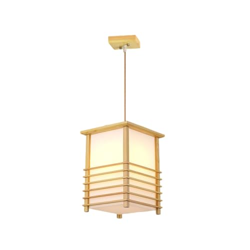 TaleTre Quadratischer Kronleuchter aus Holz im Hofstil, E27, zum Schrauben, einfach zu montieren und zu installieren, breite Palette von Anwendungen, zuverlässiger After-Sales-Service von TaleTre