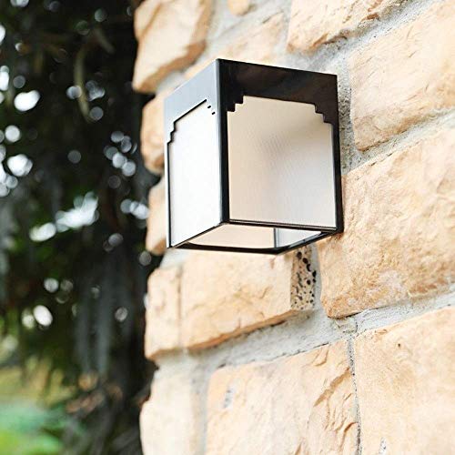TaleTre Stilvolle schwarze Solar-LED-Außenwandleuchte – IP55 wasserdichte Acryl-Wandleuchte für Garten, Terrasse und Garage (Noir) von TaleTre