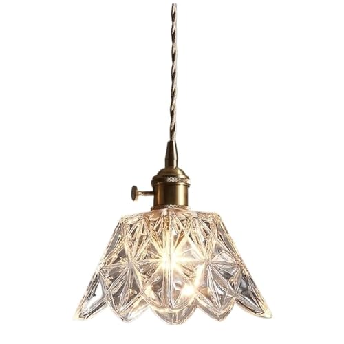 TaleTre Vintage Französische Pendelleuchten, Hängeleuchten aus dickem Glas, transparent, Hängelampen aus Messing, E27, für Bar, Auffahrt, Veranda, Café, Esstisch, Flur TaleTre Vintage Französische Pendelleuchten, Hängeleuchten aus dickem Glas, transparent, Hängelampen aus Messing, E27, für Bar, Auffahrt, Veranda, Café, Esstisch, Flur von TaleTre