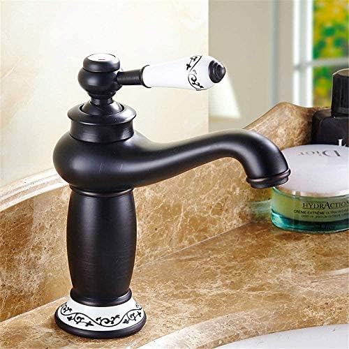 Wasserhahn für Küchenspüle aus schwarzem Messing - Mischbatterie für Waschbecken mit einem Griff zur Montage auf der Arbeitsplatte mit heißem und kaltem Wasser Wasserhahn für Küchenspüle aus schwarzem Messing - Mischbatterie für Waschbecken mit einem Griff zur Montage auf der Arbeitsplatte mit heißem und kaltem Wasser von TaleTre