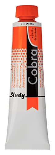 Talens 25052660 Cobra Study Aquarellölfarbe, Siehe Beschreibung, 266 Perm. Orange, 40 ml von Talens