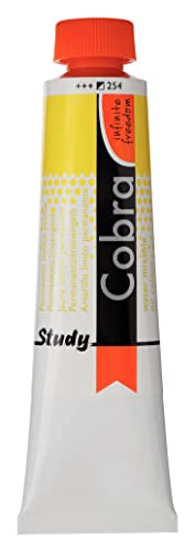 Talens 25052540 Cobra Study Aquarellölfarbe, Siehe Beschreibung, 254 Perm. Zitrongelb, 40 ml, Cranberry von Cobra